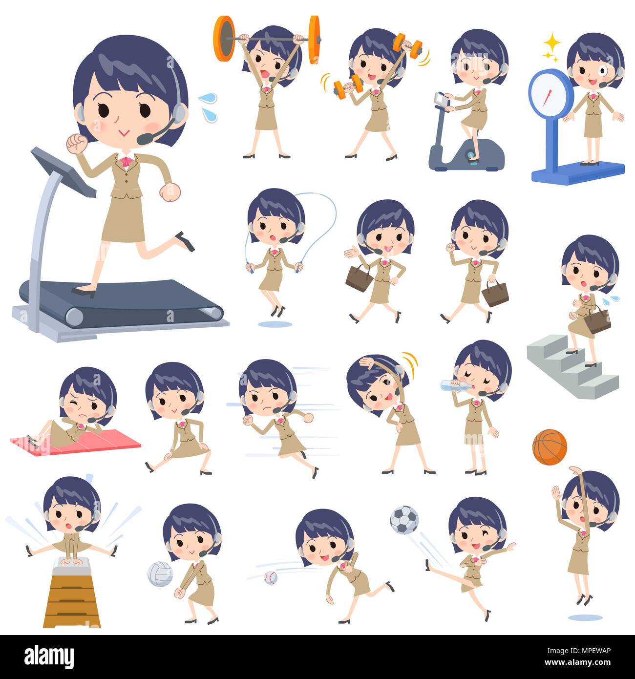 Centre d'appel femme Sports & exercice Illustration de Vecteur