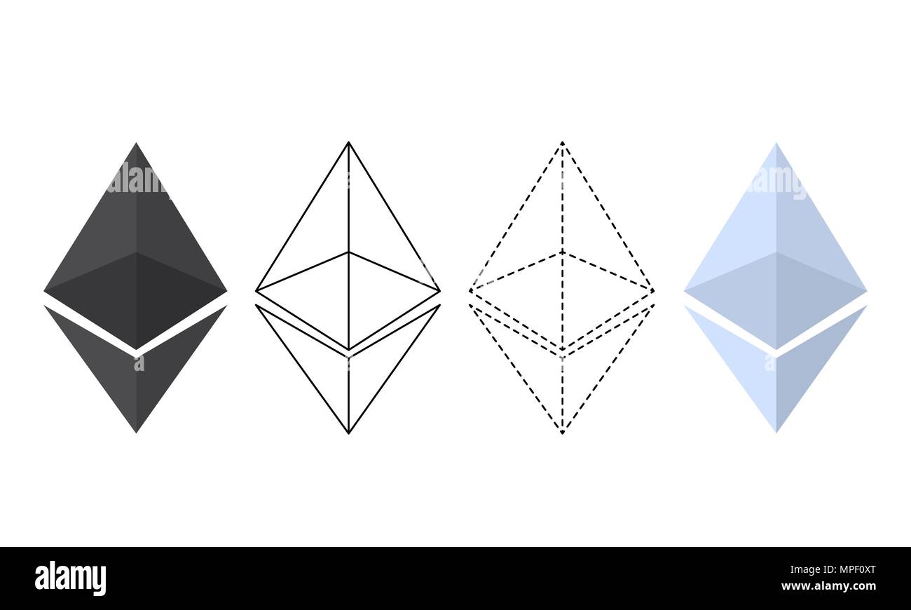 Chrystal Ethereum illustration set Illustration de Vecteur