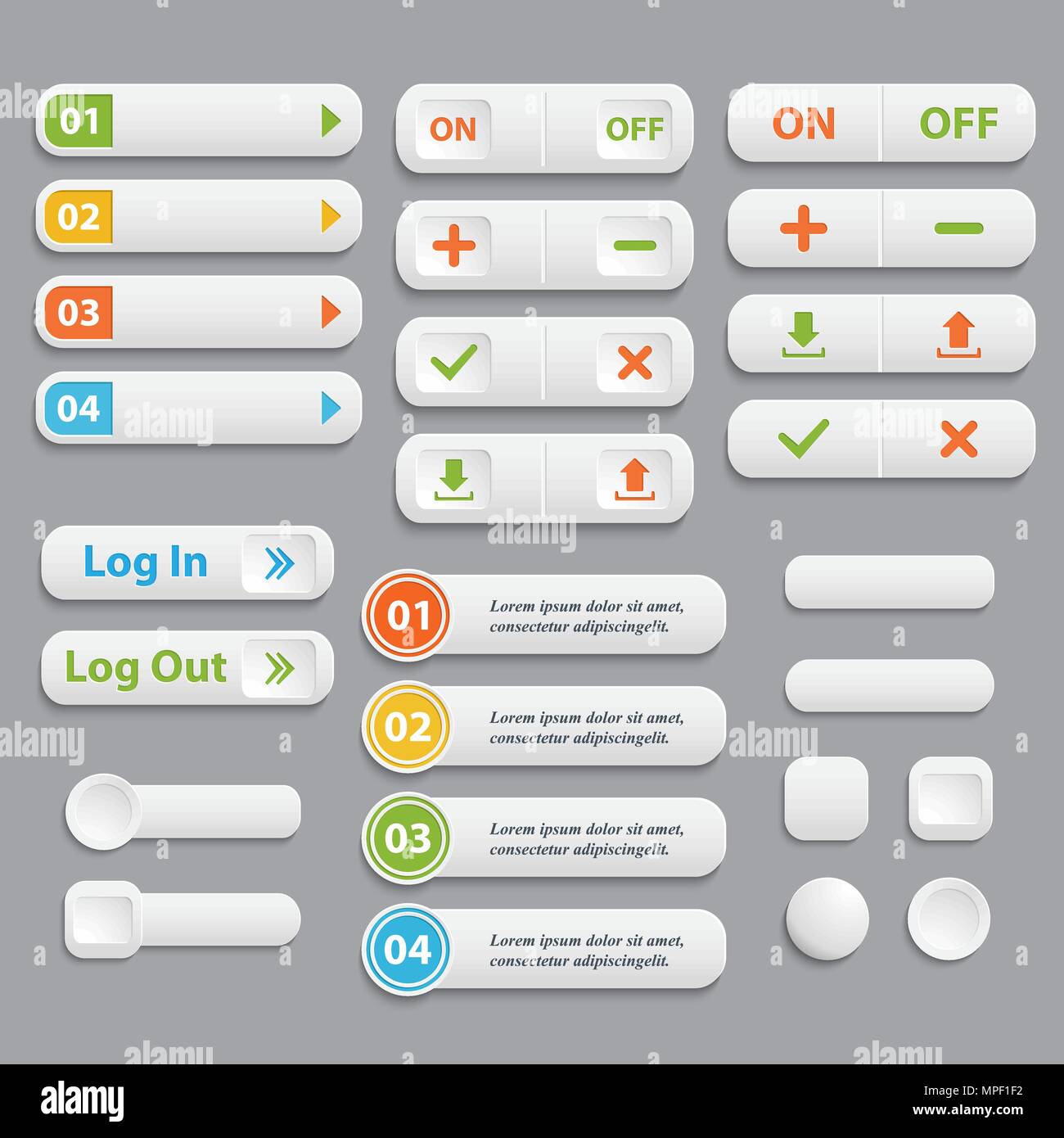 Boutons Web.Vector collection réaliste Illustration de Vecteur