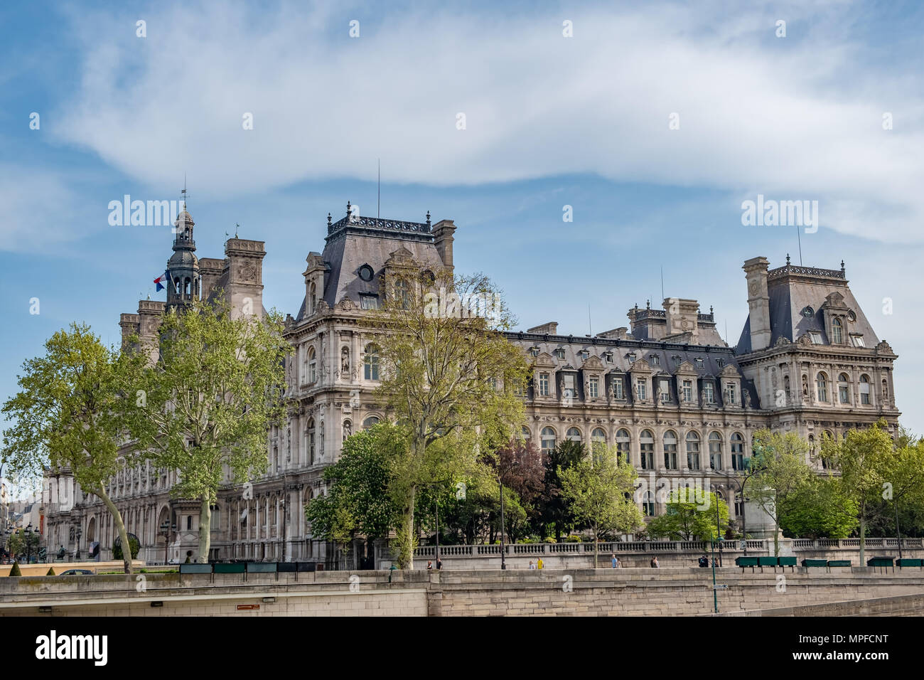 Hôtel de Ville ou à la mairie a installé l'administration municipale de Paris depuis 1357. Banque D'Images