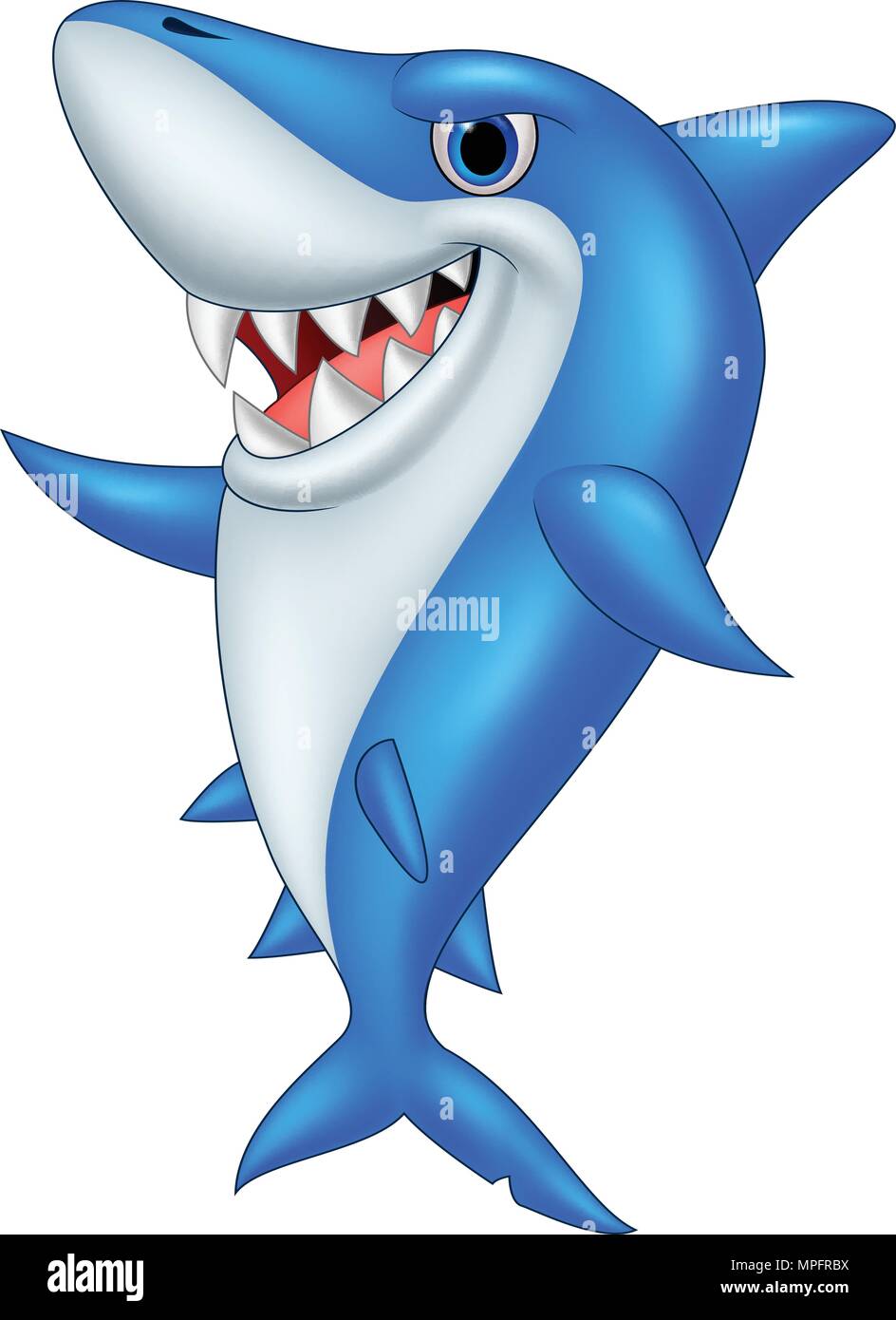 Cartoon happy shark Illustration de Vecteur