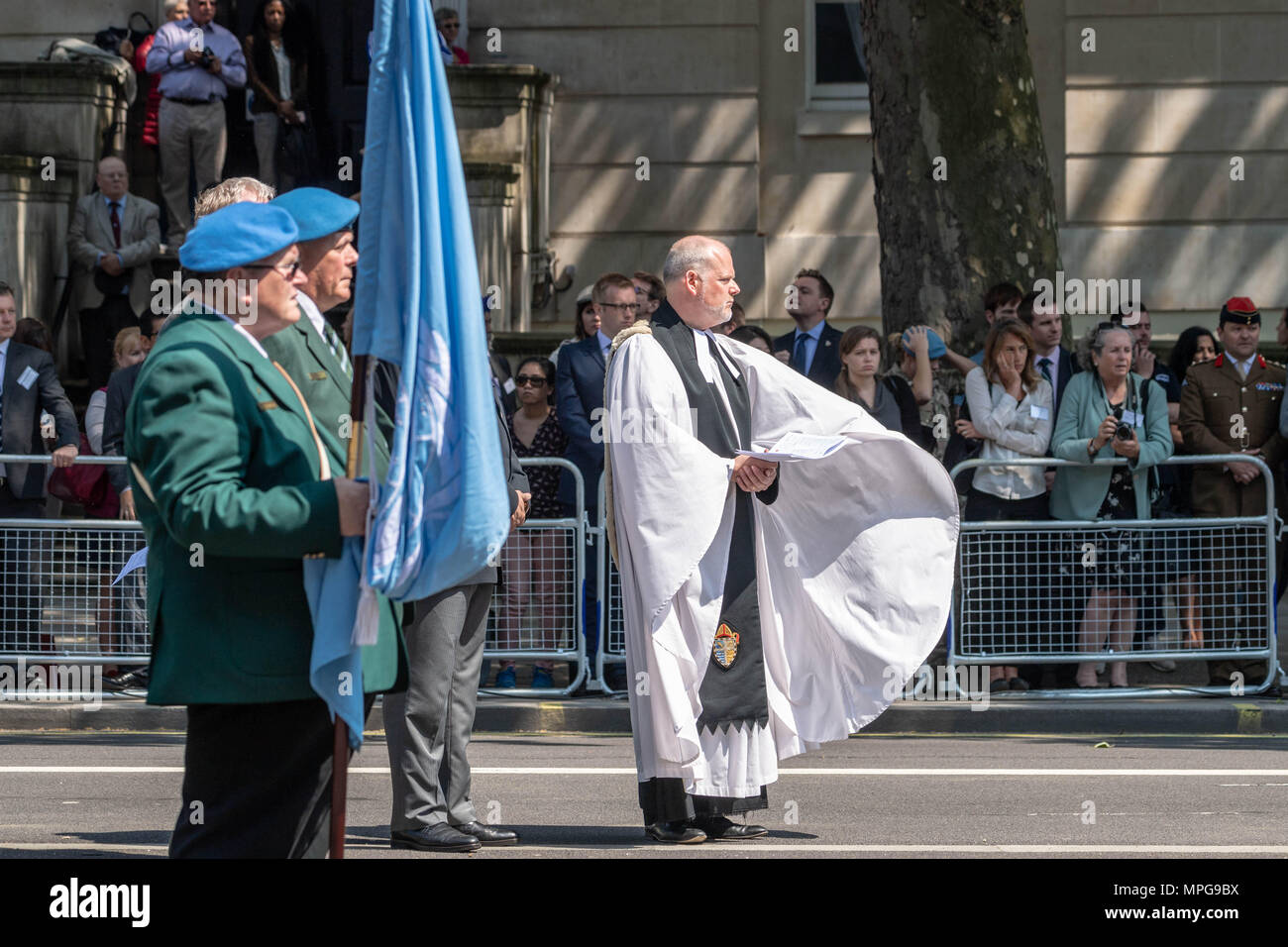 Londres, Royaume-Uni. 23 mai 2018 un service au Cénotaphe London, Royaume-Uni. pour les casques bleus des Nations Unies journée commémorant les soldats de la paix de l'ONU tué en service Credit Ian Davidson/Alamy Live News Banque D'Images