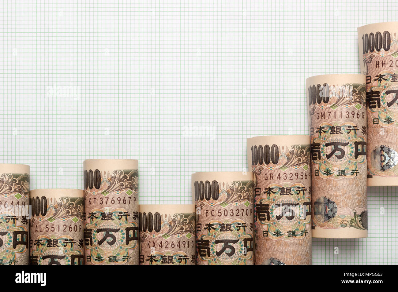 Yen japonais formant une tendance graphique Banque D'Images