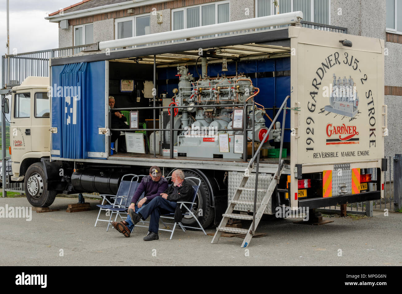 Anglesey, UK : Feb 20, 2018 : 1929 marine Gardner 2 temps sur l'affichage à l''Anglesey Vintage Rally Banque D'Images