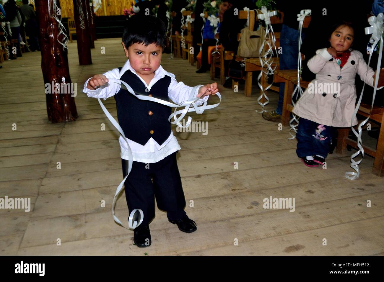 Mariage - Église de GRANJA PORCON - coopérative évangélique - département de Cajamarca au Pérou. Banque D'Images