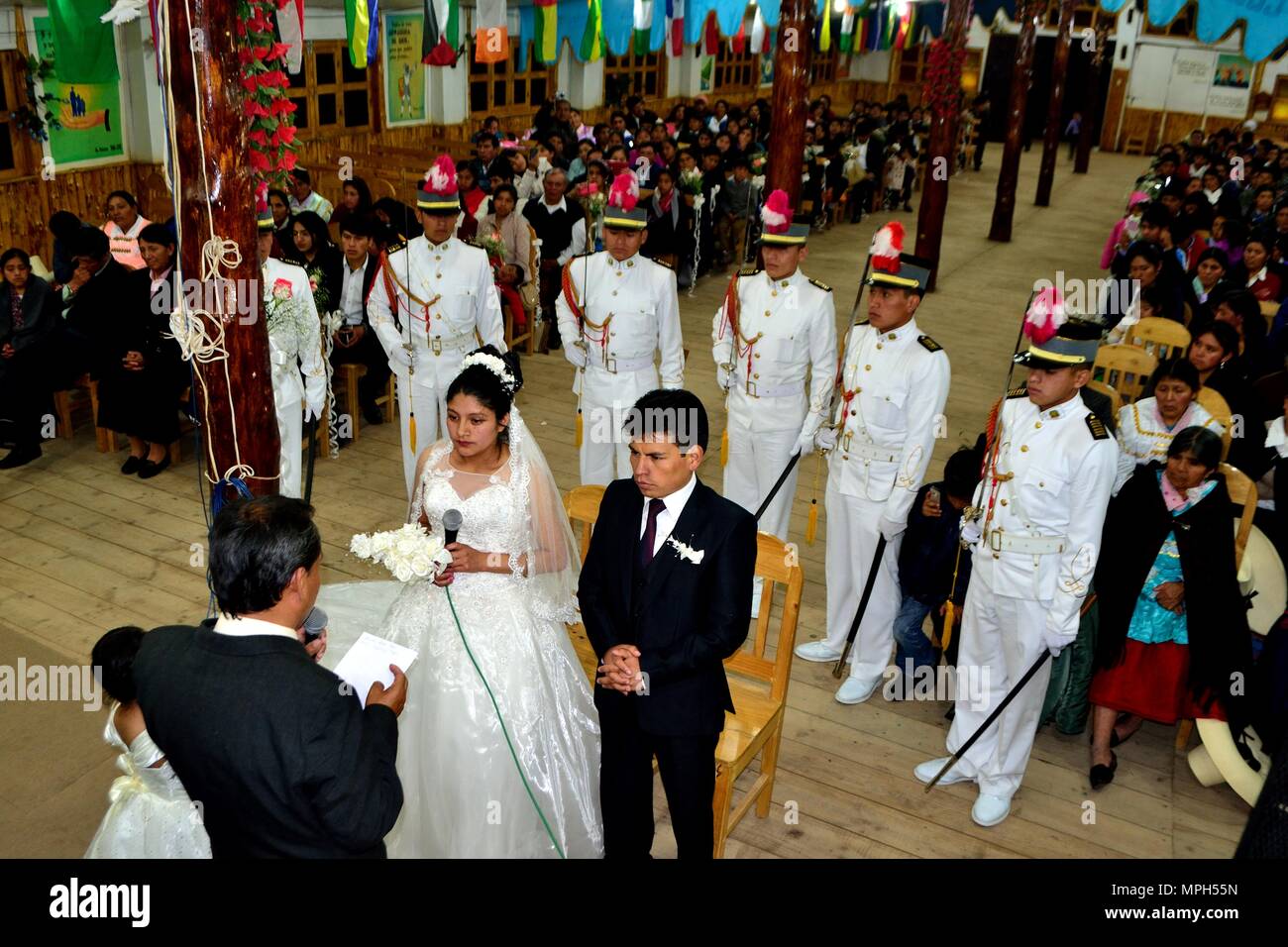 Mariage - Église de GRANJA PORCON - coopérative évangélique - département de Cajamarca au Pérou. Banque D'Images