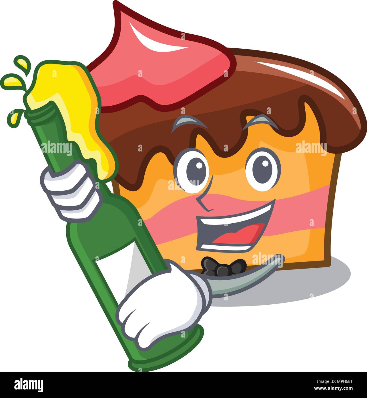 A La Biere Gateau Mousseline Mascot Cartoon Image Vectorielle Stock Alamy