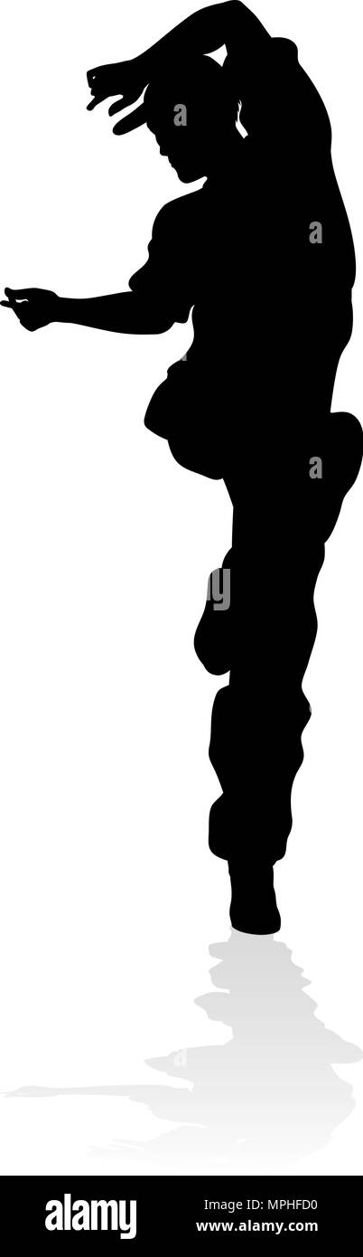 Street Dance Dancer Silhouette Illustration de Vecteur