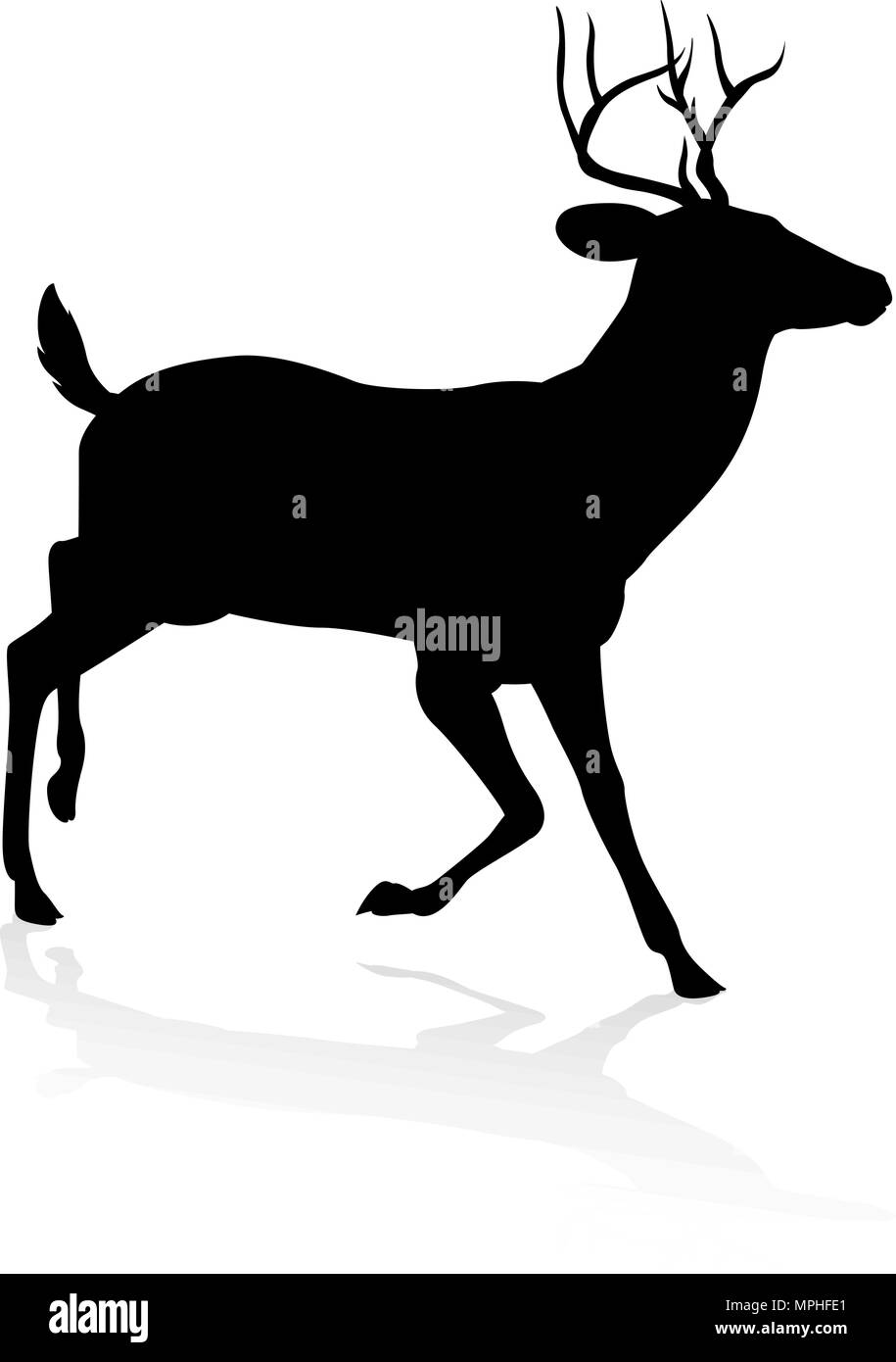 Silhouette Animal Deer Illustration de Vecteur