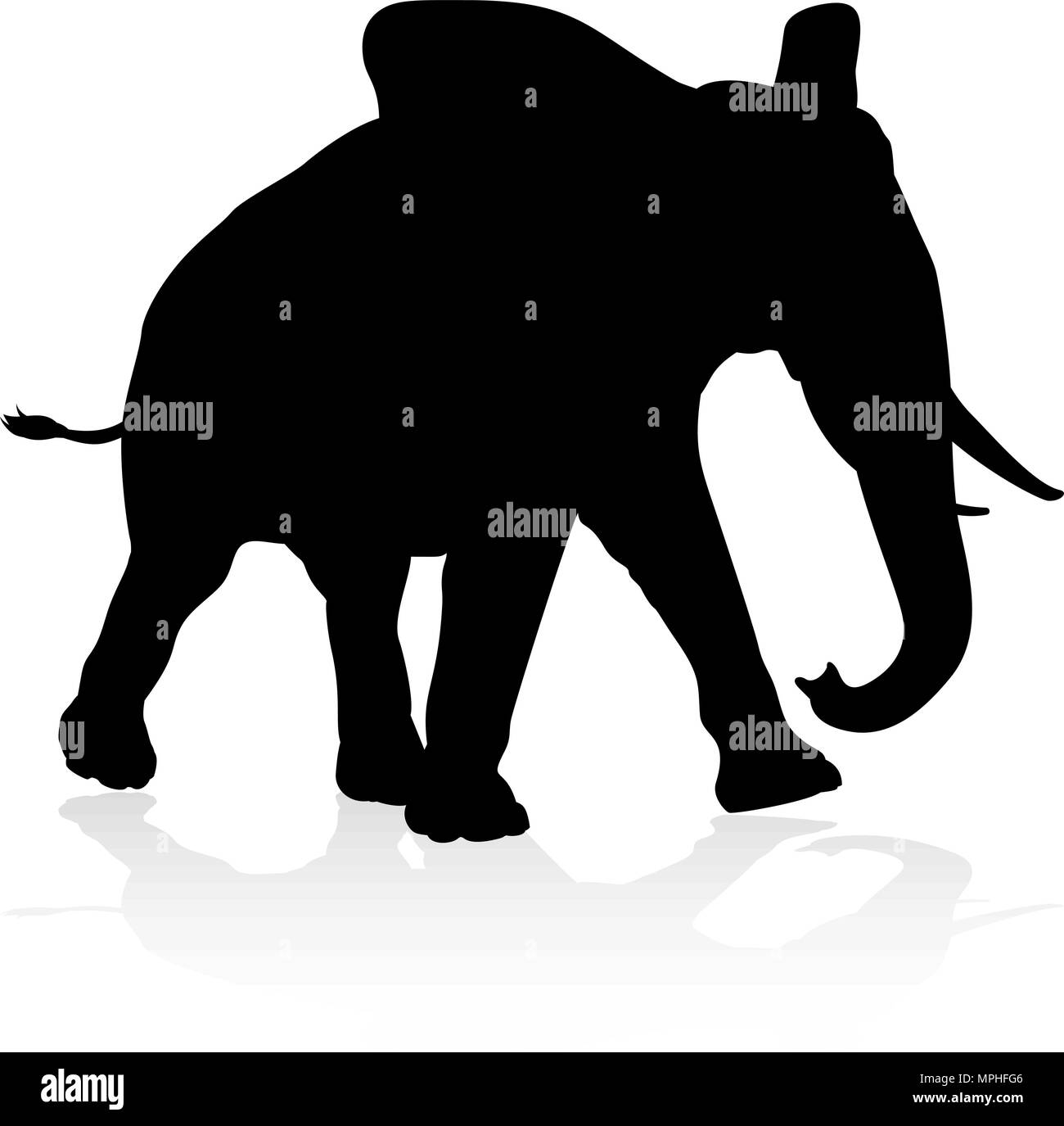 Animal éléphant Silhouette Illustration de Vecteur