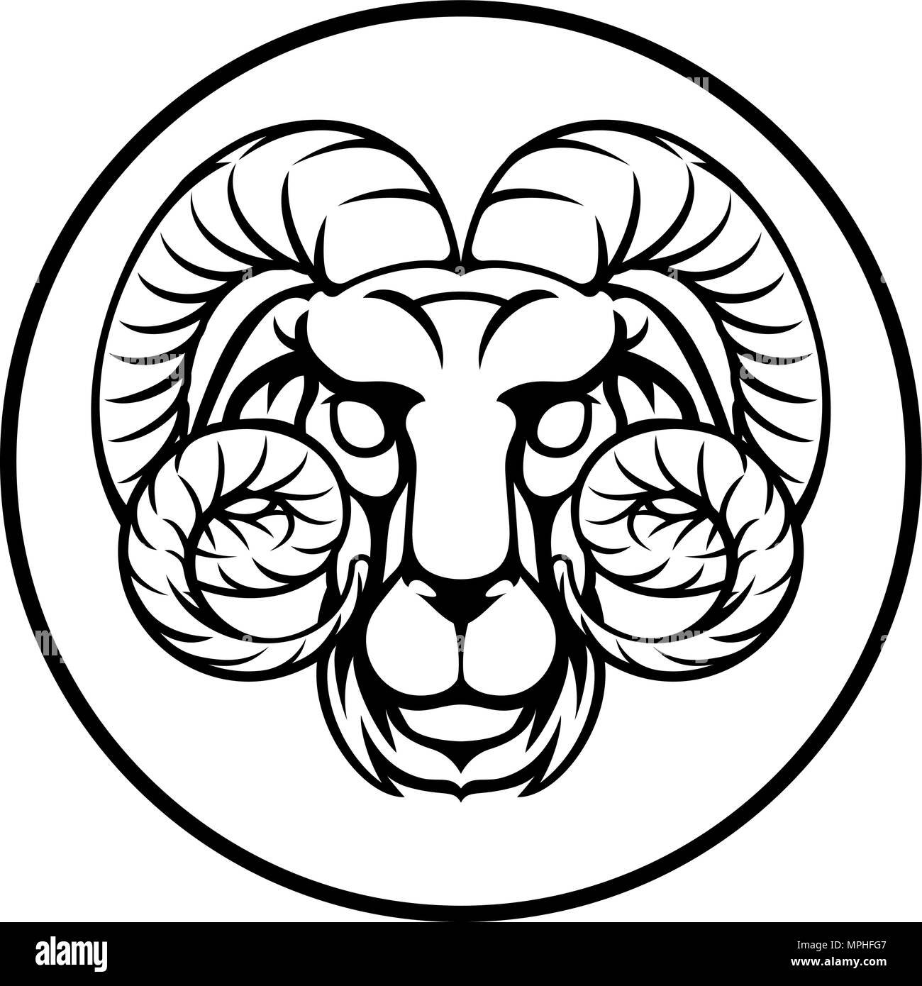 Horoscope bélier signe de naissance Illustration de Vecteur