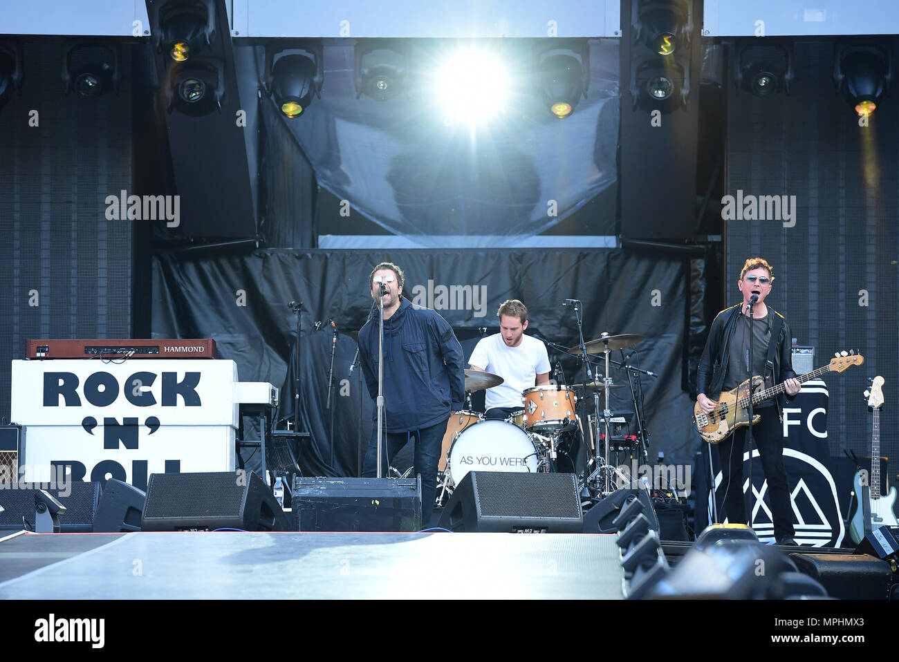 Liam Gallagher effectue au London Stadium à Londres. ASSOCIATION DE PRESSE Photo. Photo date : mardi 22 mai 2018. Crédit photo doit se lire : Ian West/PA Wire Banque D'Images