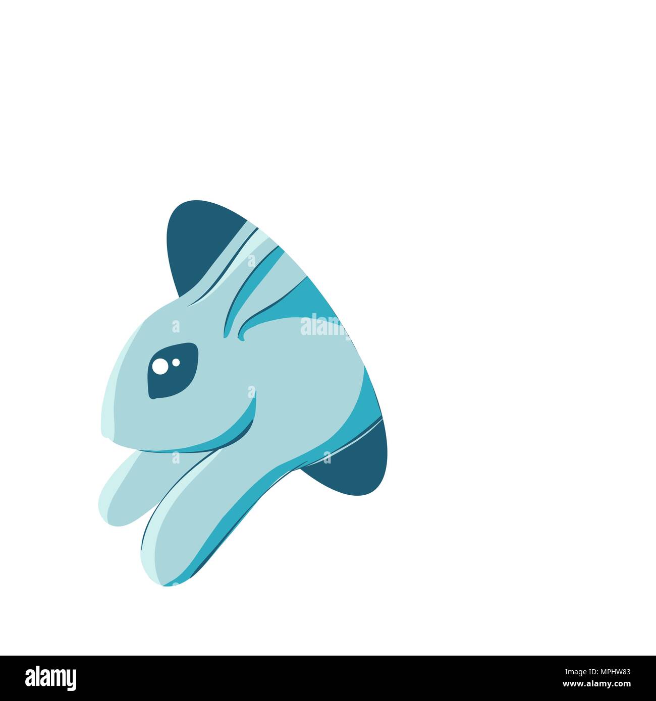 Vector illustration d'un mignon lapin sautant hors d'un trou de lapin, isolated on white Illustration de Vecteur