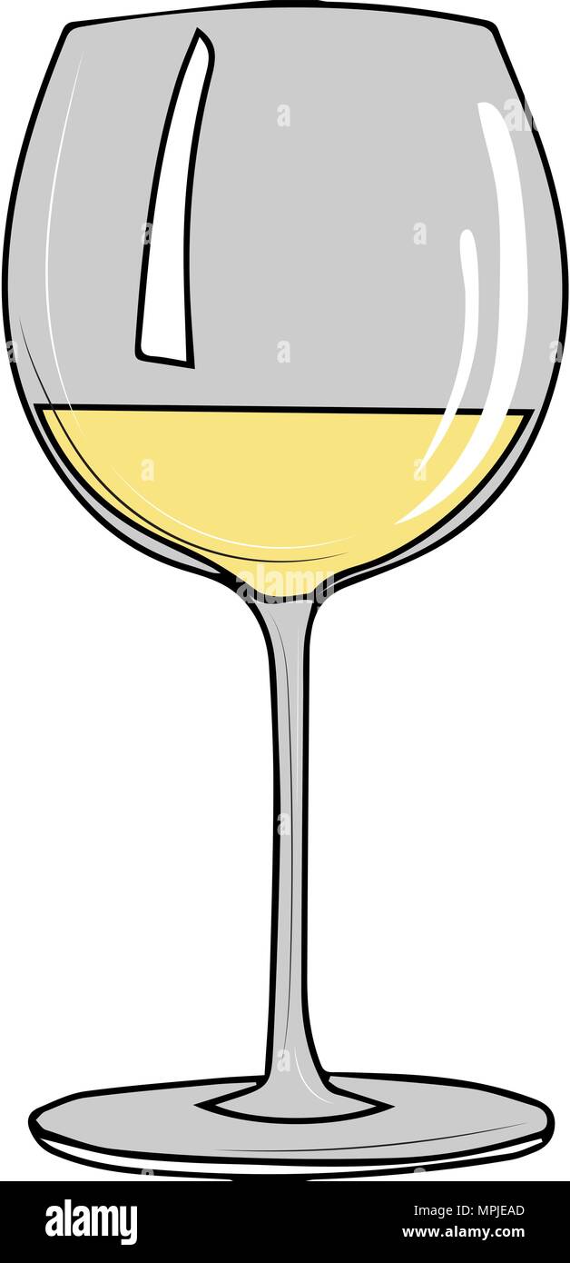 Illustration vecteur de verre de vin blanc. Illustration de Vecteur