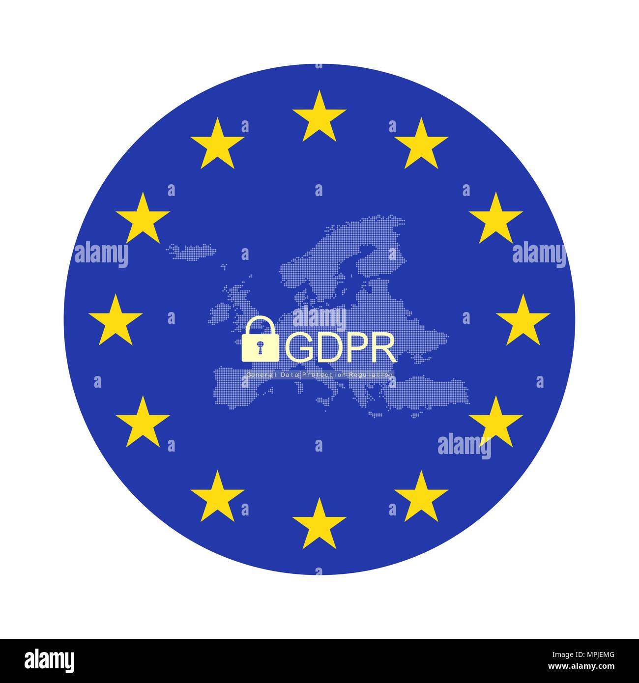 Règlement général sur la protection des données, PIBR. Pibr européen de modèle concept. Vector illustration Illustration de Vecteur