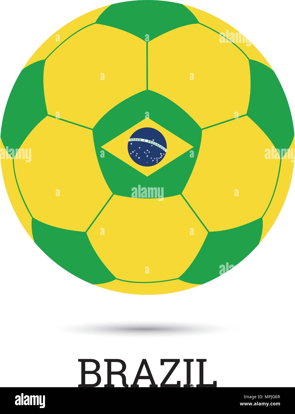 Ballon de soccer avec des couleurs et de l'emblème national brésilien vector illustration Illustration de Vecteur