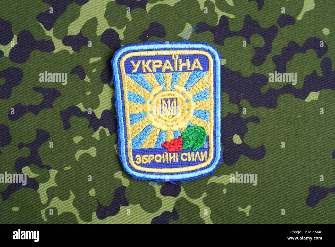 KIEV, UKRAINE - Juillet, 16, 2015. L'Ukraine Air Force insigne uniforme Banque D'Images