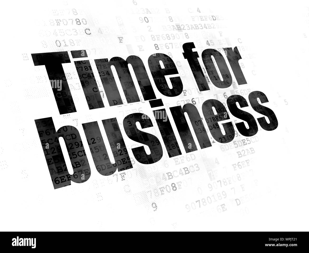 Concept de temps : l'heure de l'entreprise sur l'arrière-plan numérique Banque D'Images