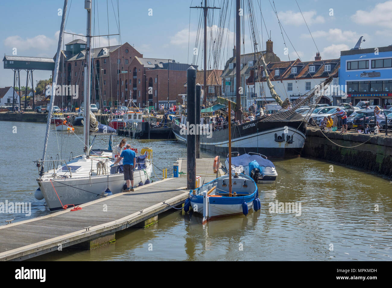 L'Angleterre, Norfolk, puits à côté la mer, port Banque D'Images