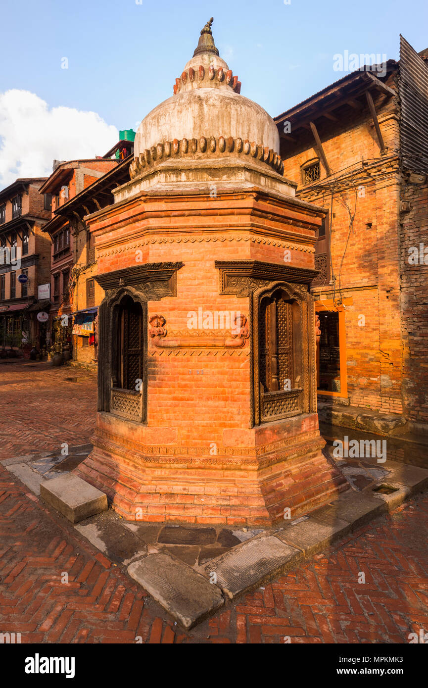 La place Taumadhi Tole, UNESCO World Heritage Site, Bhaktapur, Népal Banque D'Images