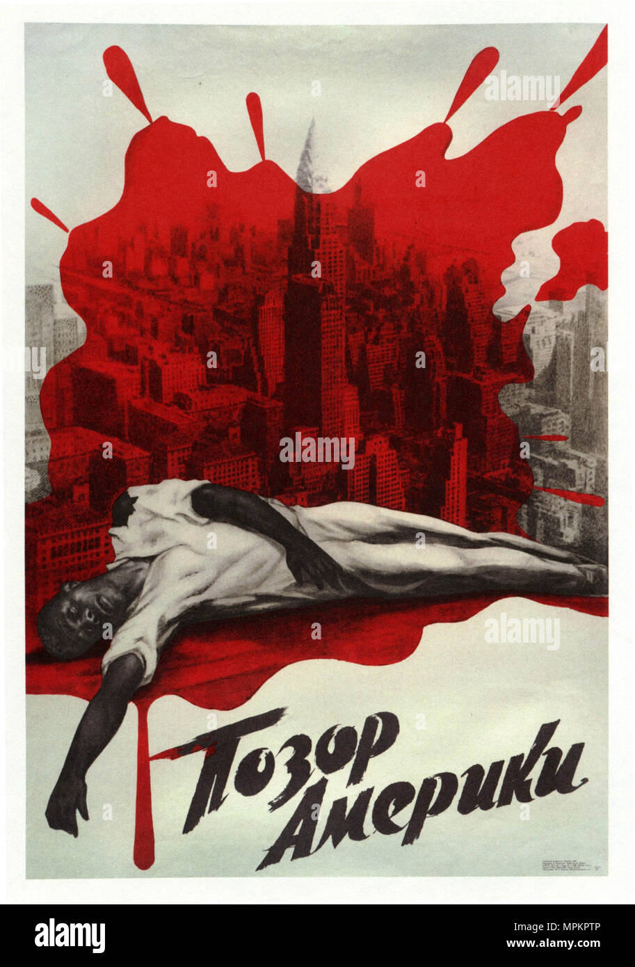 Affiches de propagande de l'URSS Vintage - la honte de l'Amérique, 1968, Viktor Koretsky Banque D'Images