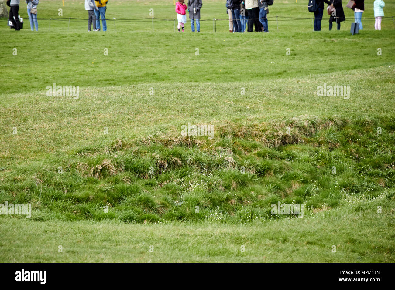 Partie de la banque et de l'enceinte de fossés stonehenge wiltshire england uk Banque D'Images