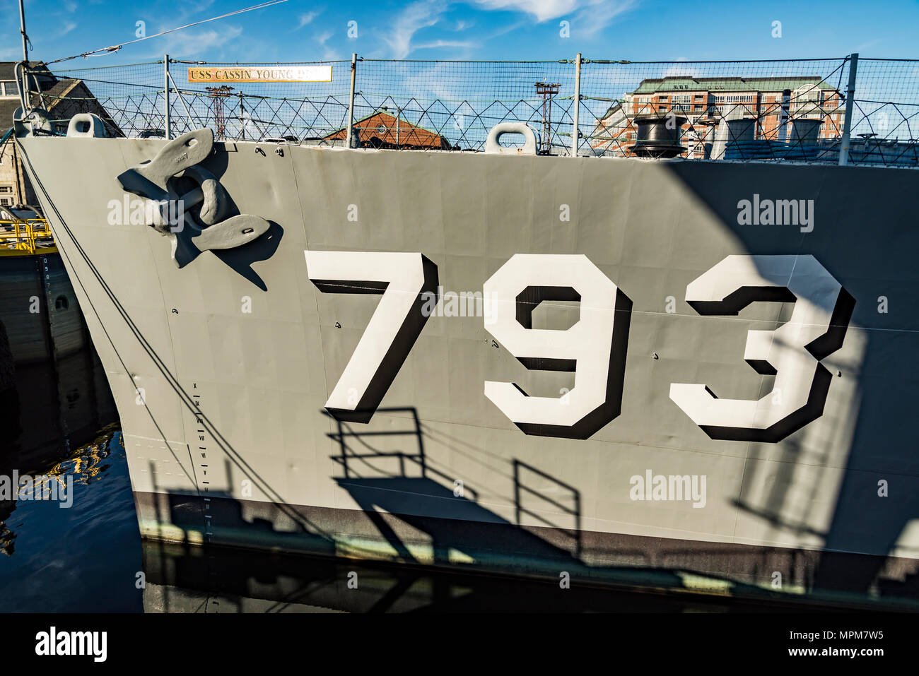 USS Cassin Young JJ-793 Charlestown Navy Yard, Boston Banque D'Images