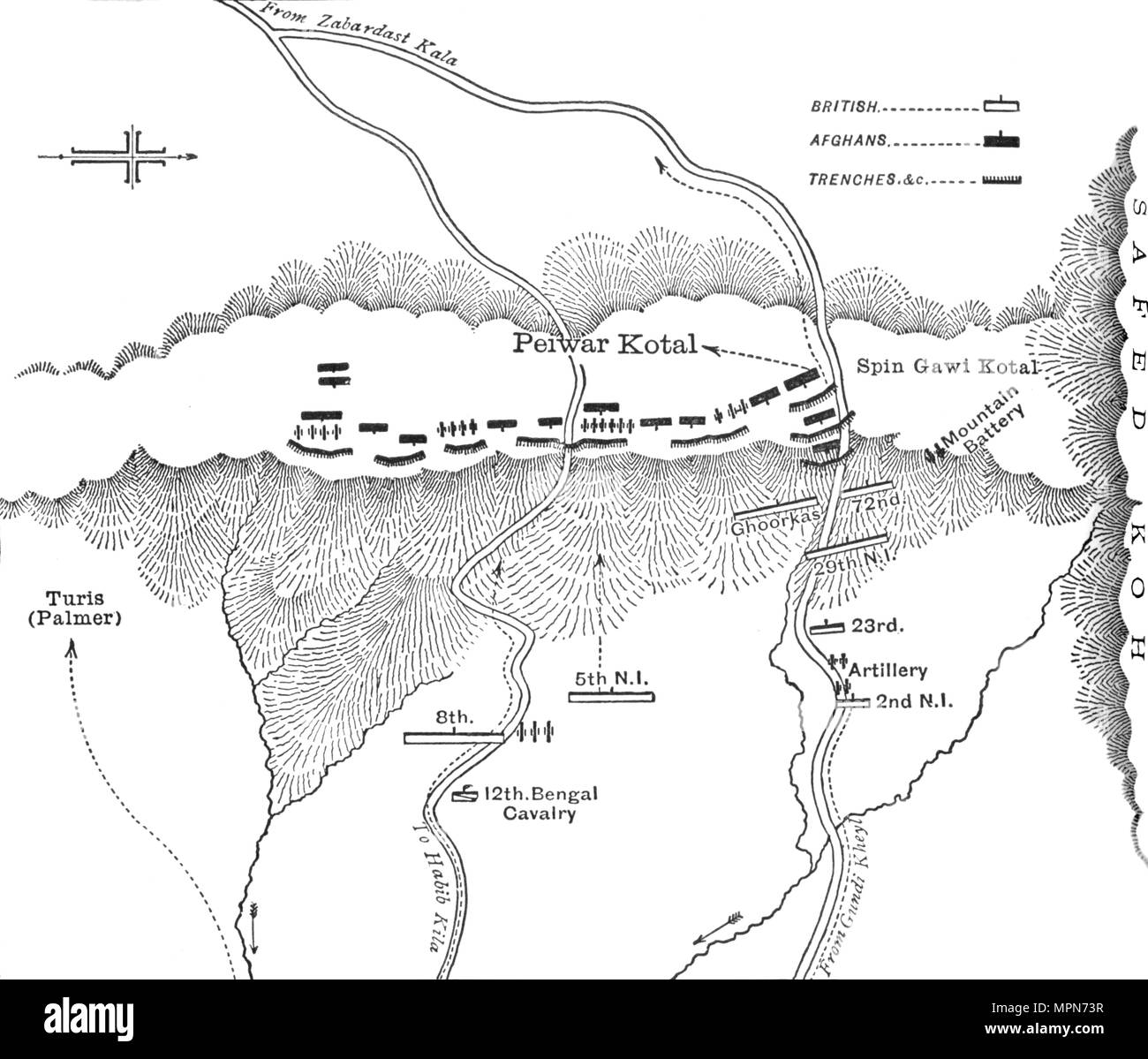 Le "Plan d'attaque sur Peiwar Kotal (déc. 2, 1878)', c1880. Artiste : Inconnu. Banque D'Images
