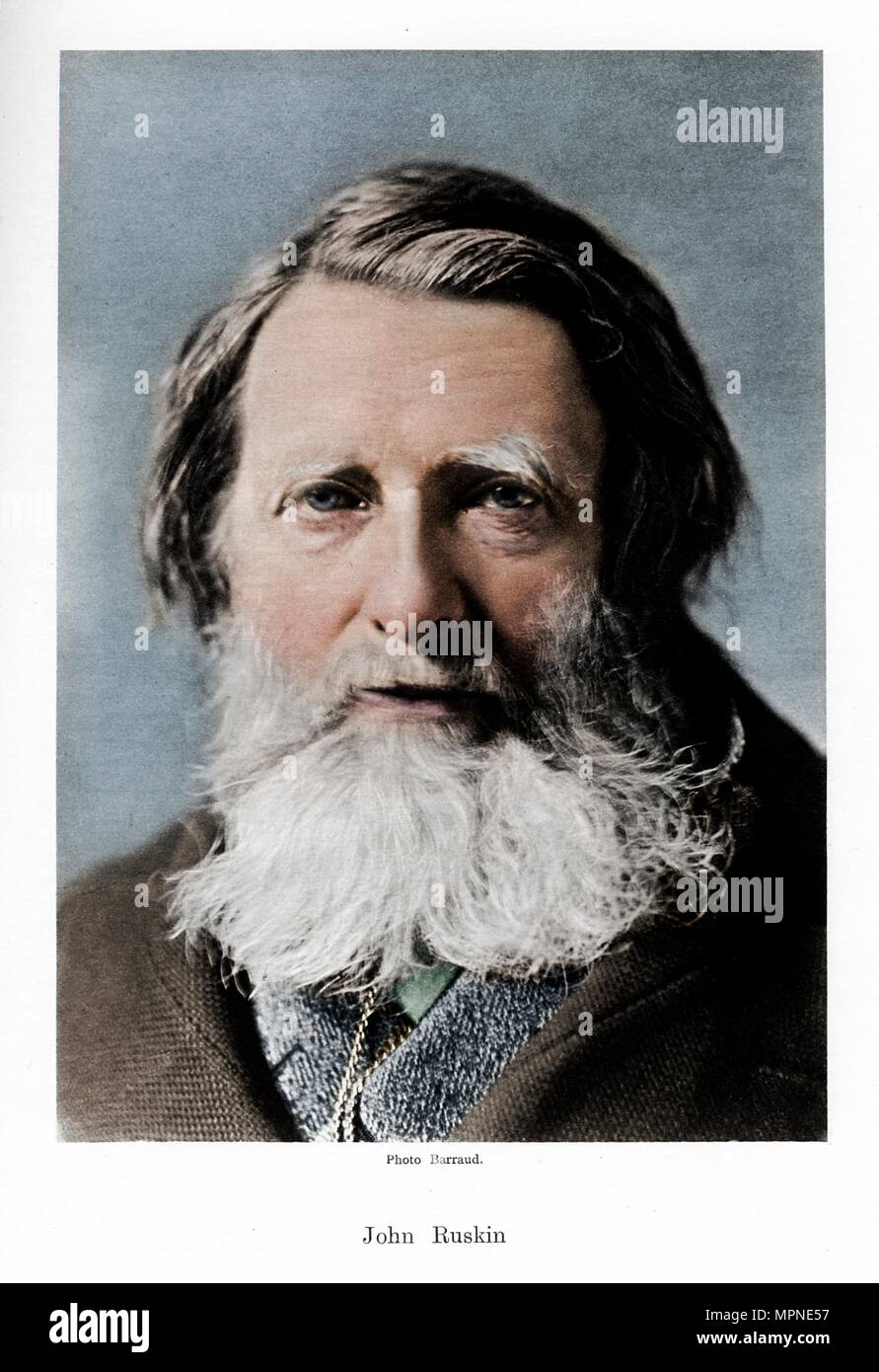 John Ruskin, critique anglais, poète et artiste, c1880. Artiste : Barraud. Banque D'Images