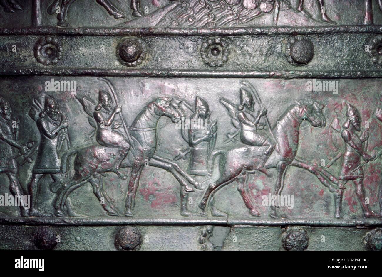 Détail de l'Balawat Gates, fait pour Shalmeneser III, Neo-Assyrian, c858 BC-824 BC : Artiste inconnu. Banque D'Images