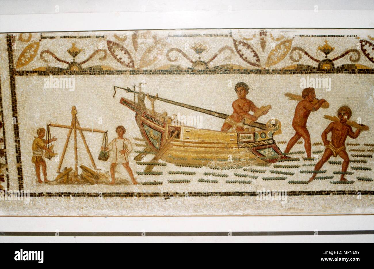 La mer, mosaïque romaine 2ème-3ème siècle : Artiste inconnu. Banque D'Images