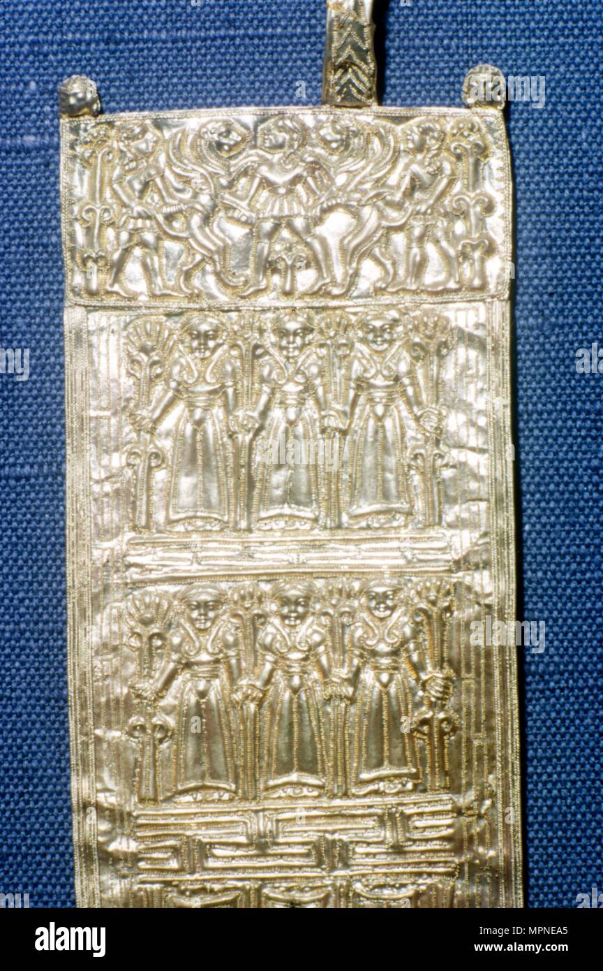Détail de l'or de Préneste, bracelet Bijoux étrusques, 7e siècle avant J.-C.. Artiste : Inconnu. Banque D'Images