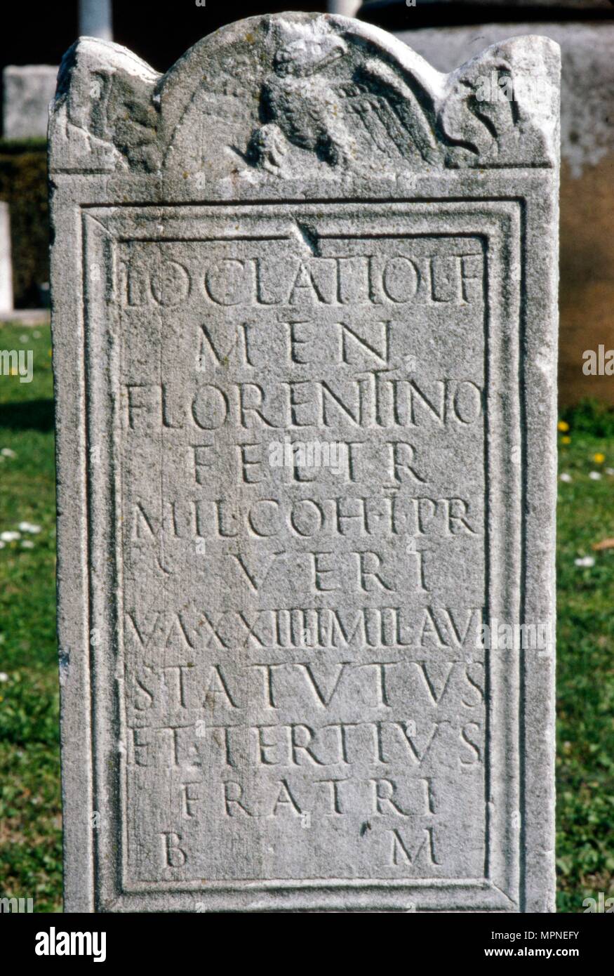 Inscription romaine sur Tombstone, c2e et 5e siècle. Artiste : Inconnu. Banque D'Images