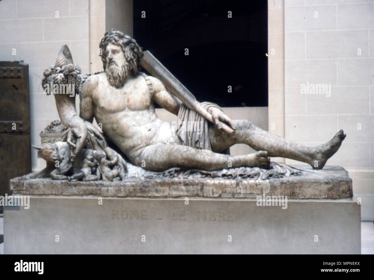 Statue du Tibre avec Romulus et Remus, en romain, 1er-2e siècle : Artiste inconnu. Banque D'Images