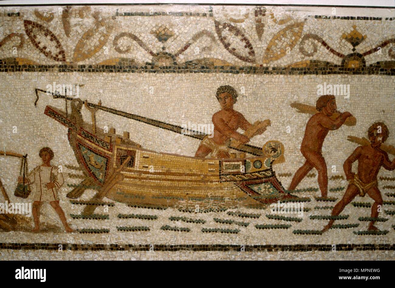 La mer, mosaïque romaine 2ème-3ème siècle. Artiste : Inconnu. Banque D'Images