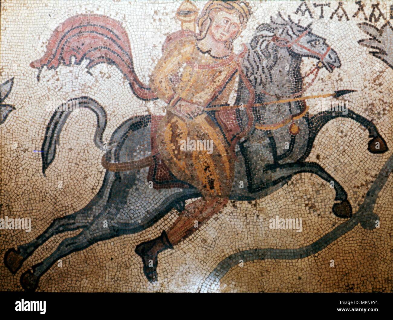 Atlanta à cheval, Carthage mosaïque, c 3 siècle. Artiste : Inconnu. Banque D'Images