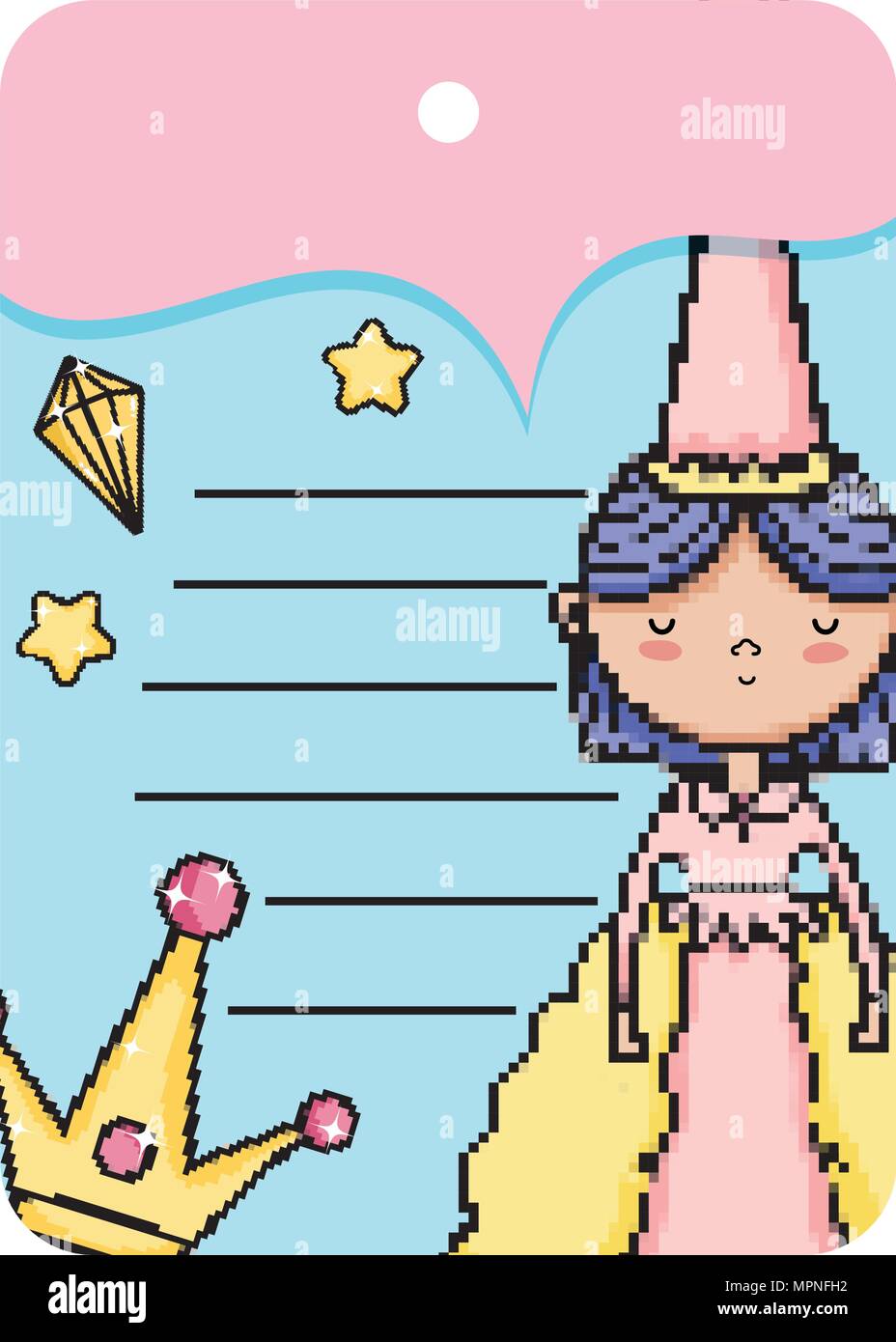 Carte spéciale avec la princesse décoration design vector illustration Illustration de Vecteur Carte spéciale avec la princesse décoration design vector illustration Illustration de Vecteur