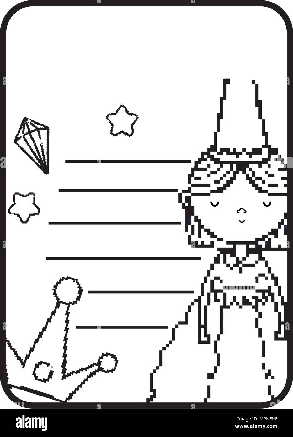 Carte spéciale de ligne avec la princesse décoration design vector illustration Illustration de Vecteur Carte spéciale de ligne avec la princesse décoration design vector illustration Illustration de Vecteur