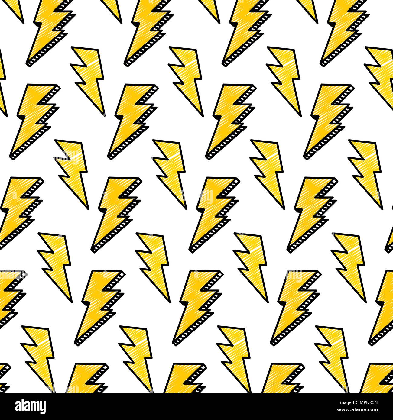 Doodle thunder graphique forme dessinée main background vector illustration Illustration de Vecteur