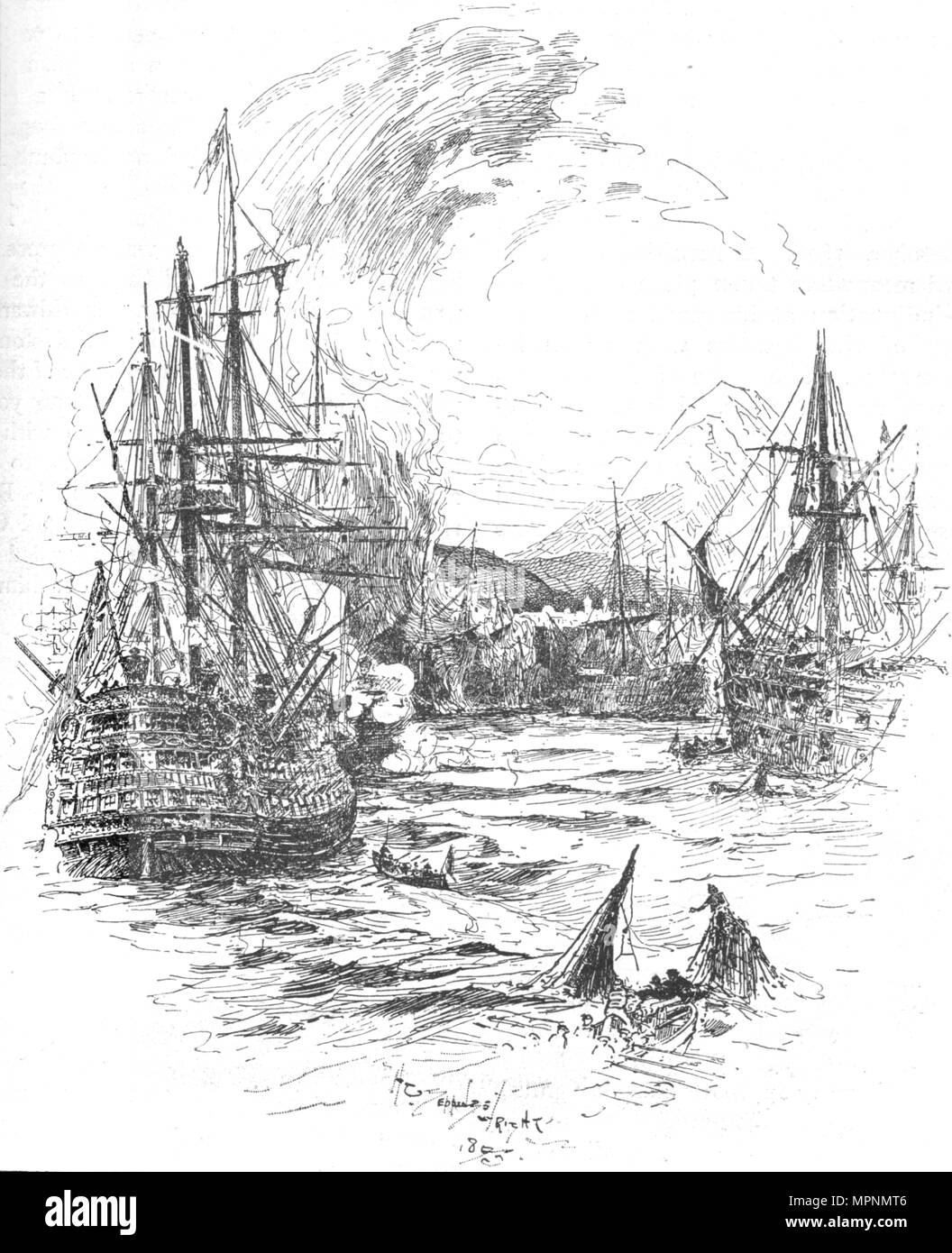 La bataille a été maintenue avec la même fureur pour au-dessus de quatre heures, c1895, (1902). Artiste : Inconnu. Banque D'Images