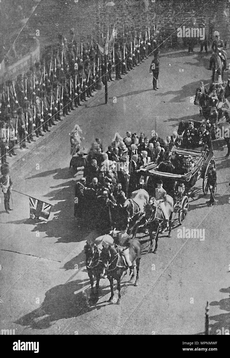 "La visite de la reine d'Irlande", 1900. Artiste : Inconnu. Banque D'Images