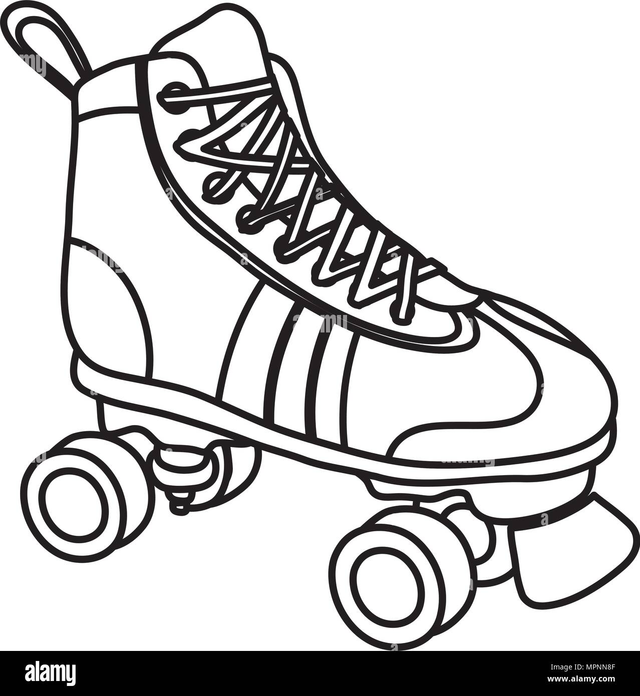 Roller Skate ligne sport fun style vector illustration Image Vectorielle  Stock - Alamy