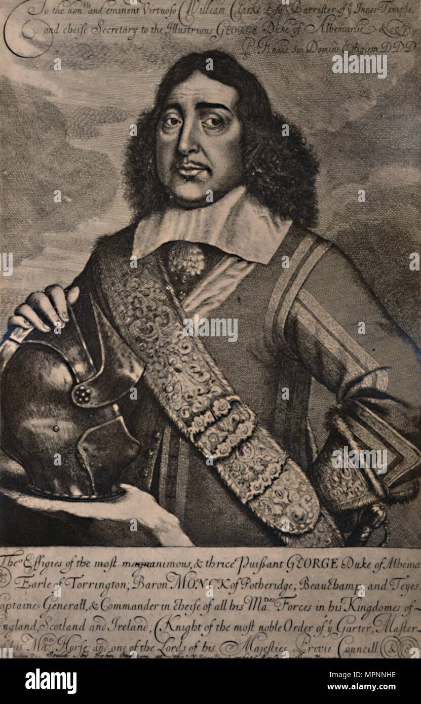 George Monck, duc d'Albemarle, soldat et homme d'anglais, 17ème siècle (1894). Artiste : Robert Gaywood. Banque D'Images