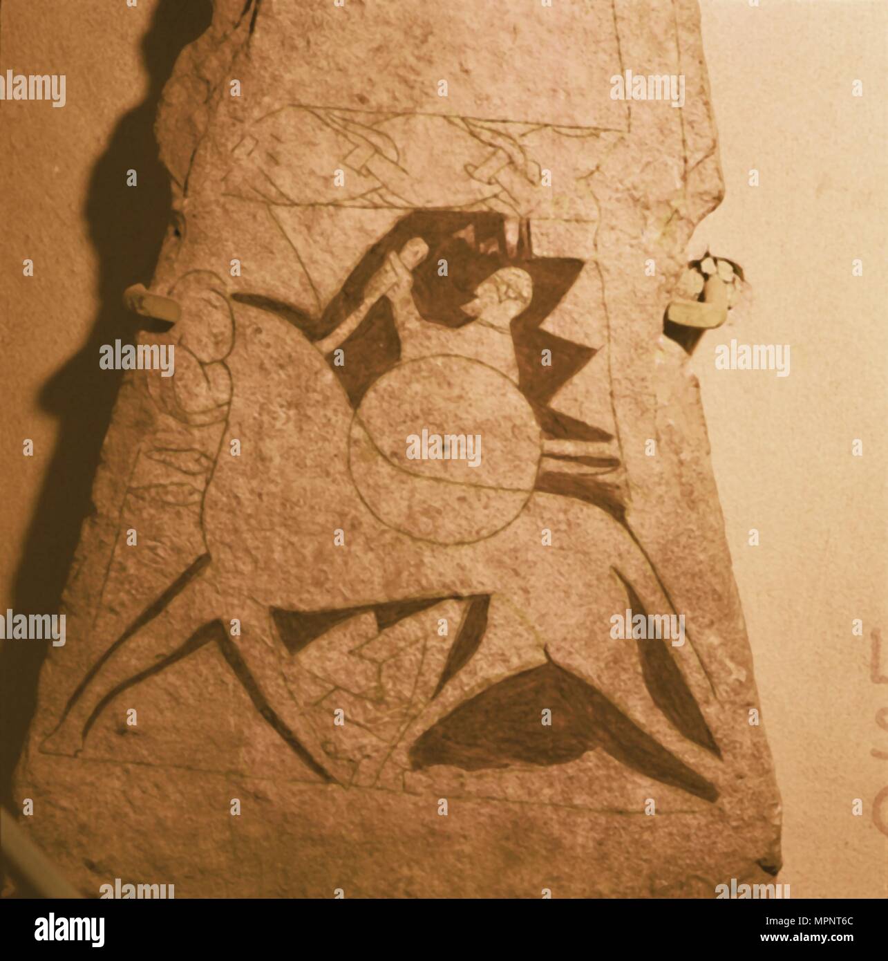 Détail d'un cavalier Viking, Stela, Gotland, c8e siècle. Artiste : Inconnu. Banque D'Images