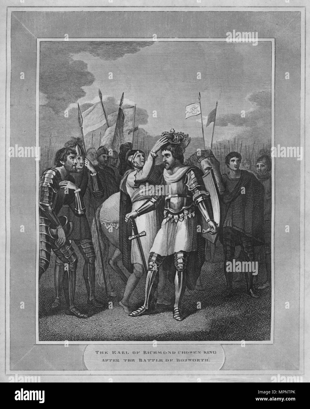"Le Comte de Richmond choisi Roi après la bataille de Bosworth', 1838. Artiste : Inconnu. Banque D'Images