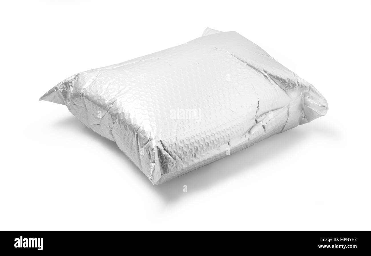 La parcelle . Boutique en ligne de livraison. Objet isolé sur blanc.With clipping path Banque D'Images