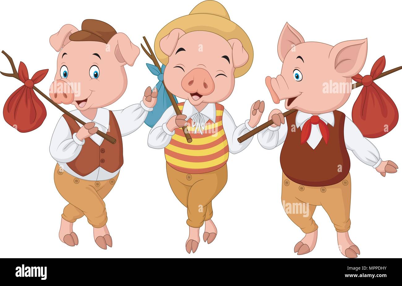 Trois petits cochons dessin animé Image Vectorielle Stock - Alamy