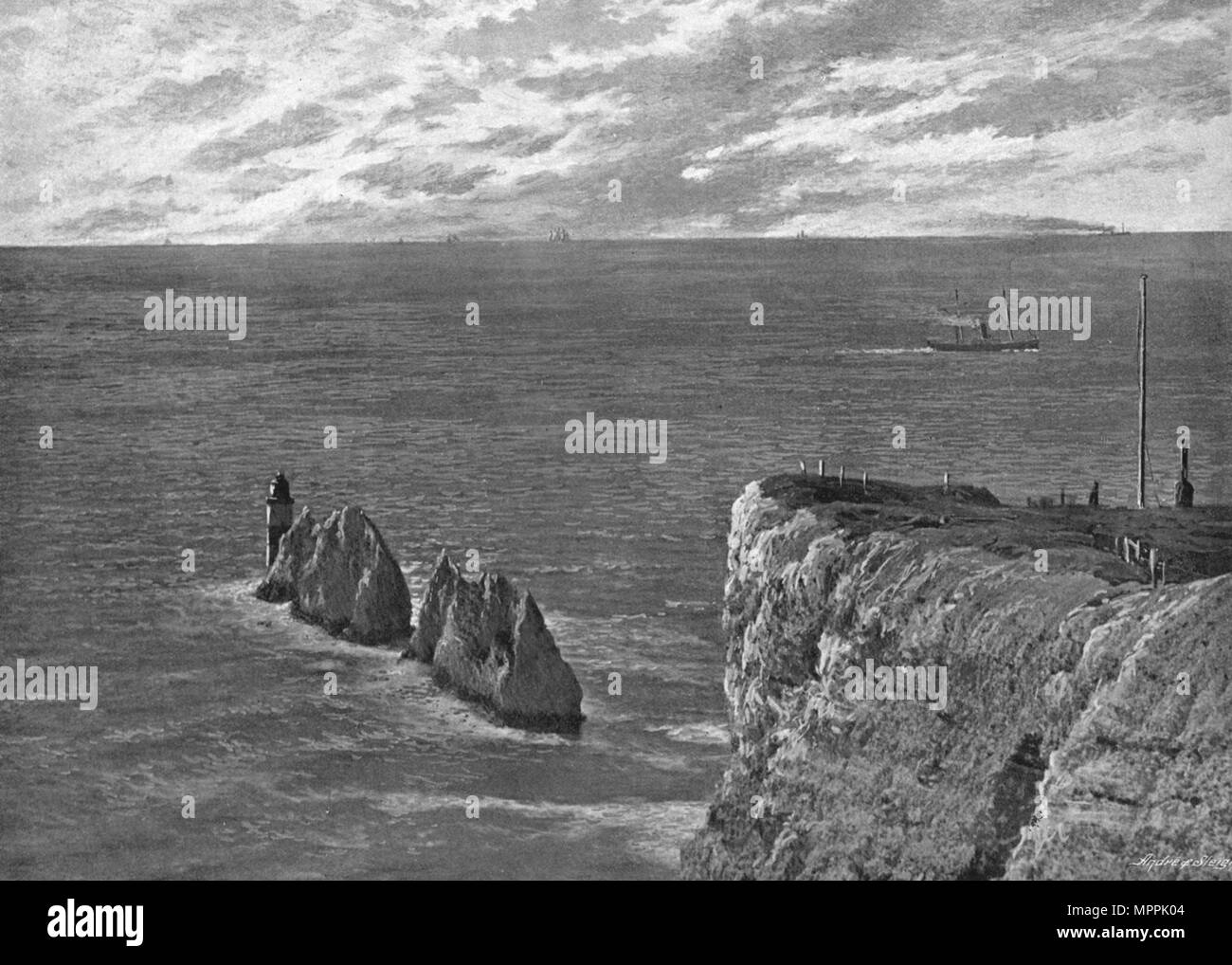 Les aiguilles de l'île de Wight, c1900. Artiste : Paulton & Fils. Banque D'Images