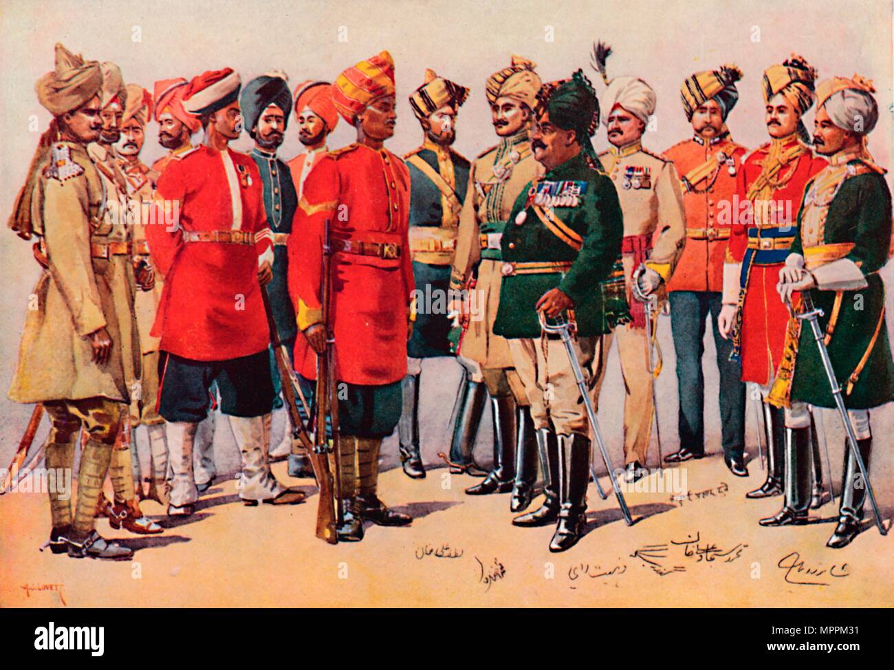 "D'un groupe de soldats indiens', 1913. Artiste : AC Lovett. Banque D'Images