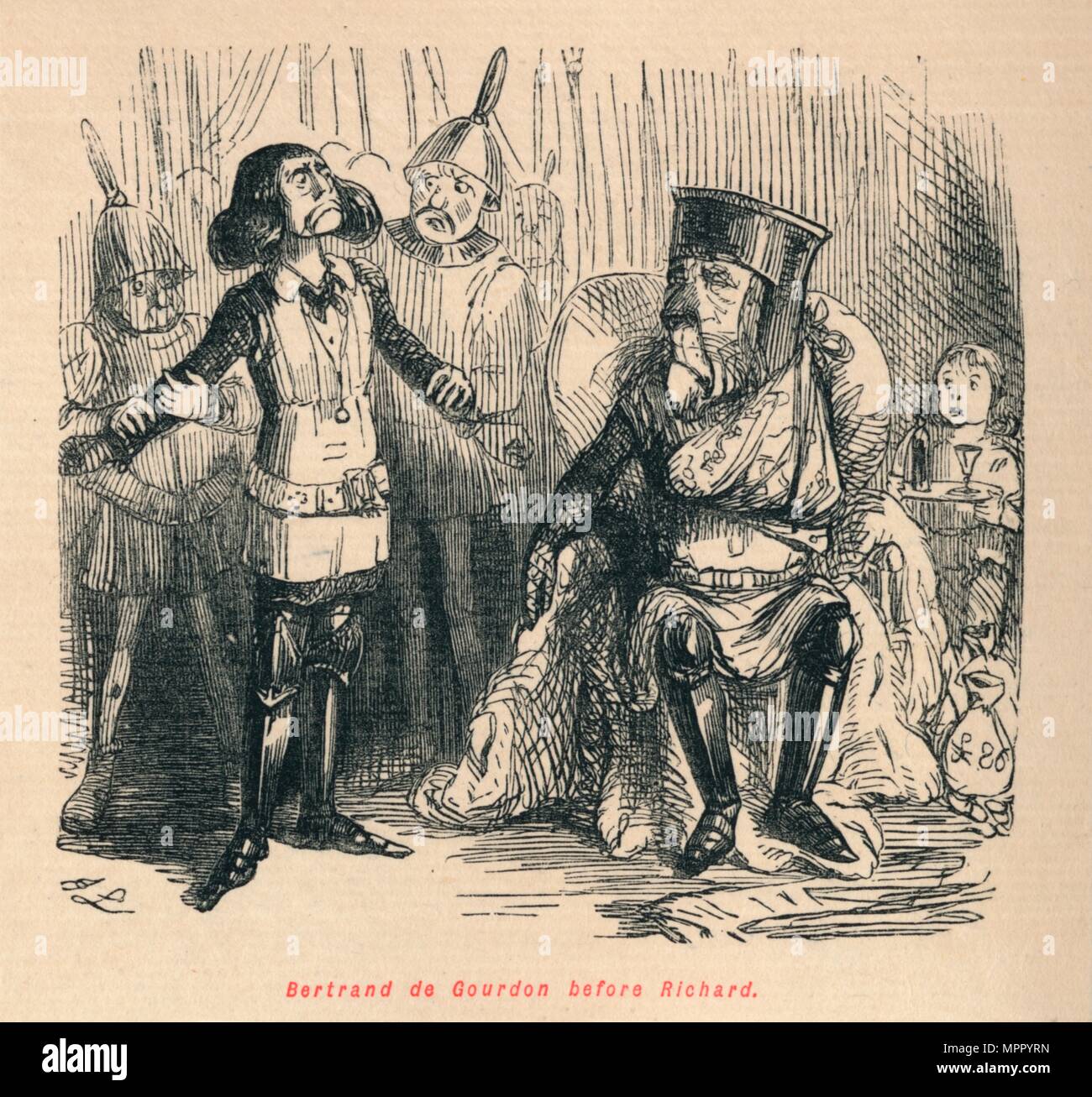 "Bertrand de Gourdon avant Richard', c1860, C1860). Artiste : John Leech. Banque D'Images